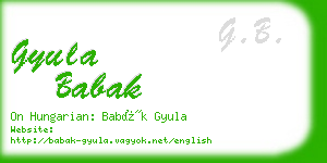 gyula babak business card